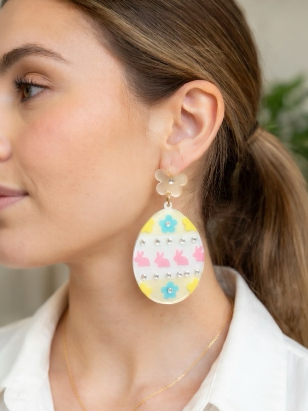 Plunder Easter Women’s Spring Floral Drop Earrings NWT